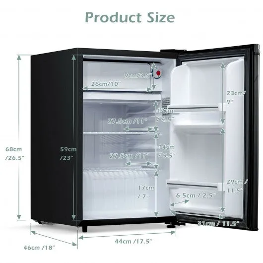 2.5 Cu Ft Compact Single Door Refrigerator with Freezer-Black