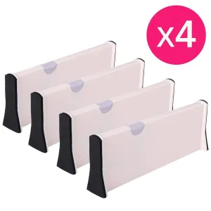 4 Drawer Organizer and Dividers, Organize Silverware and Utensils in Home Kitchen, Divider for Clothes in Bedroom Dresser, Designed to Not Snag Underwear and Bra Fabrics, Bathroom Storage Organizers