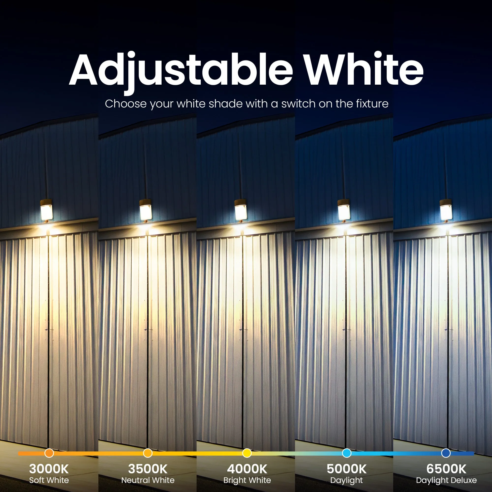 4000/3000/1500 Lumens Adjustable White Motion Mini Wall Pack Light