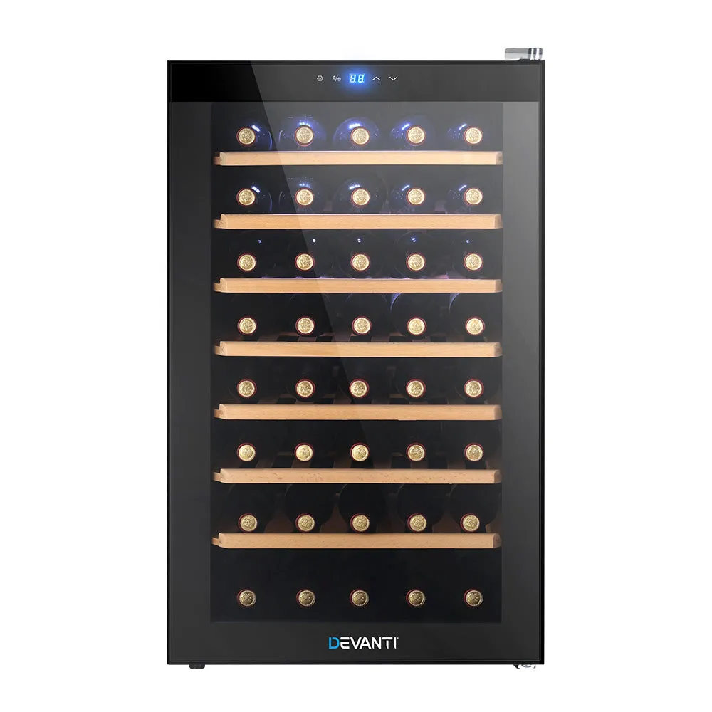 51-Bottle Wine Cooler, Compressor Cooling, LED Lights - Devanti