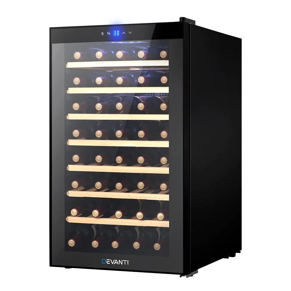 51-Bottle Wine Cooler, Compressor Cooling, LED Lights - Devanti