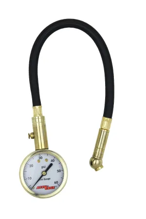 ACCU-GAGE® by Milton® Dial Tire Pressure Gauge with Swivel Angle Air Chuck and 11 in. Braided Hose - ANSI Certified for Motorcycle/Car/Truck Tires (0-60 PSI)