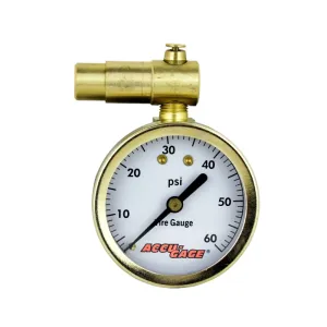 ACCU-GAGE® by Milton® Presta Valve Bike Tire Pressure Gauge with Bleeder Valve, for 0-60 PSI - ANSI Certified