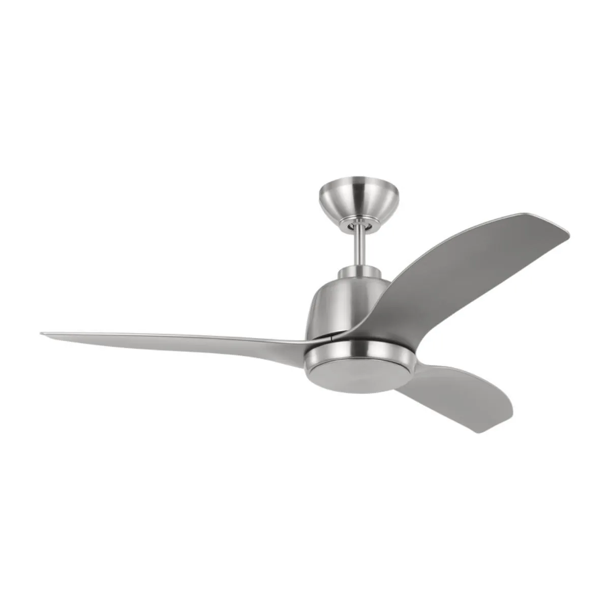 Avila 44 Inch Brushed Steel Damp Rated LED Ceiling Fan with Remote