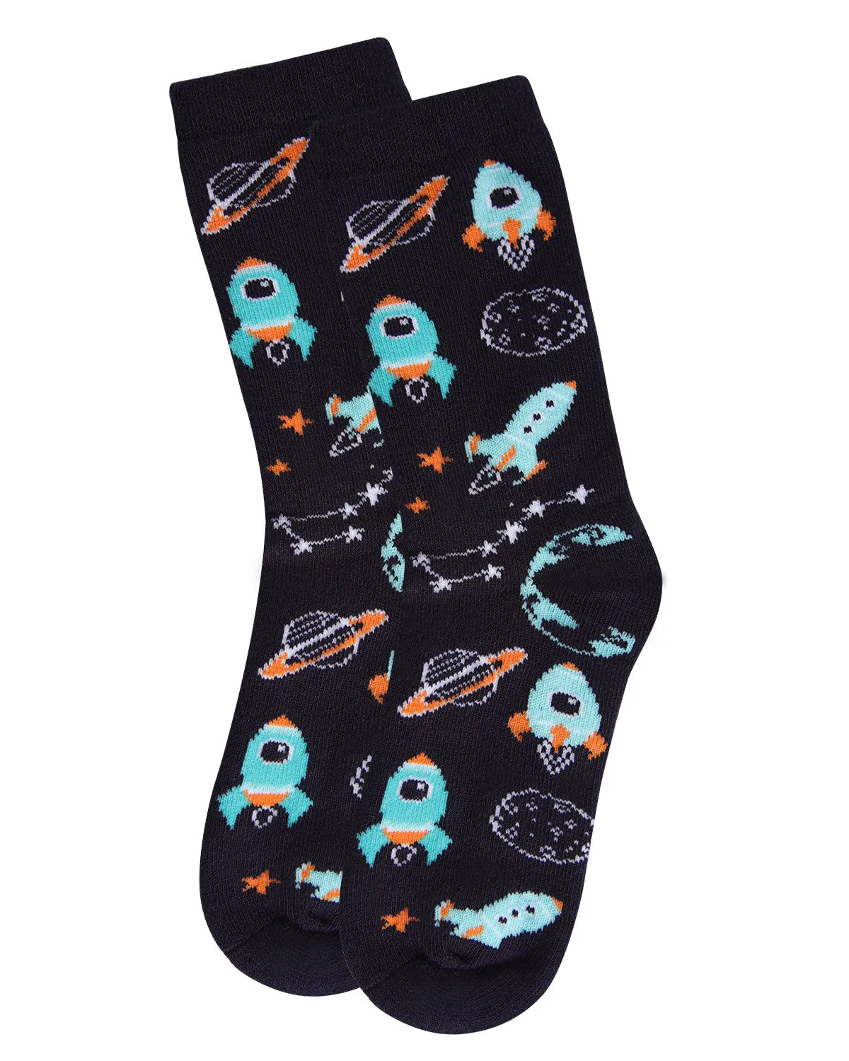 Boys' Rocket Ship Rayon from Bamboo Crew Socks