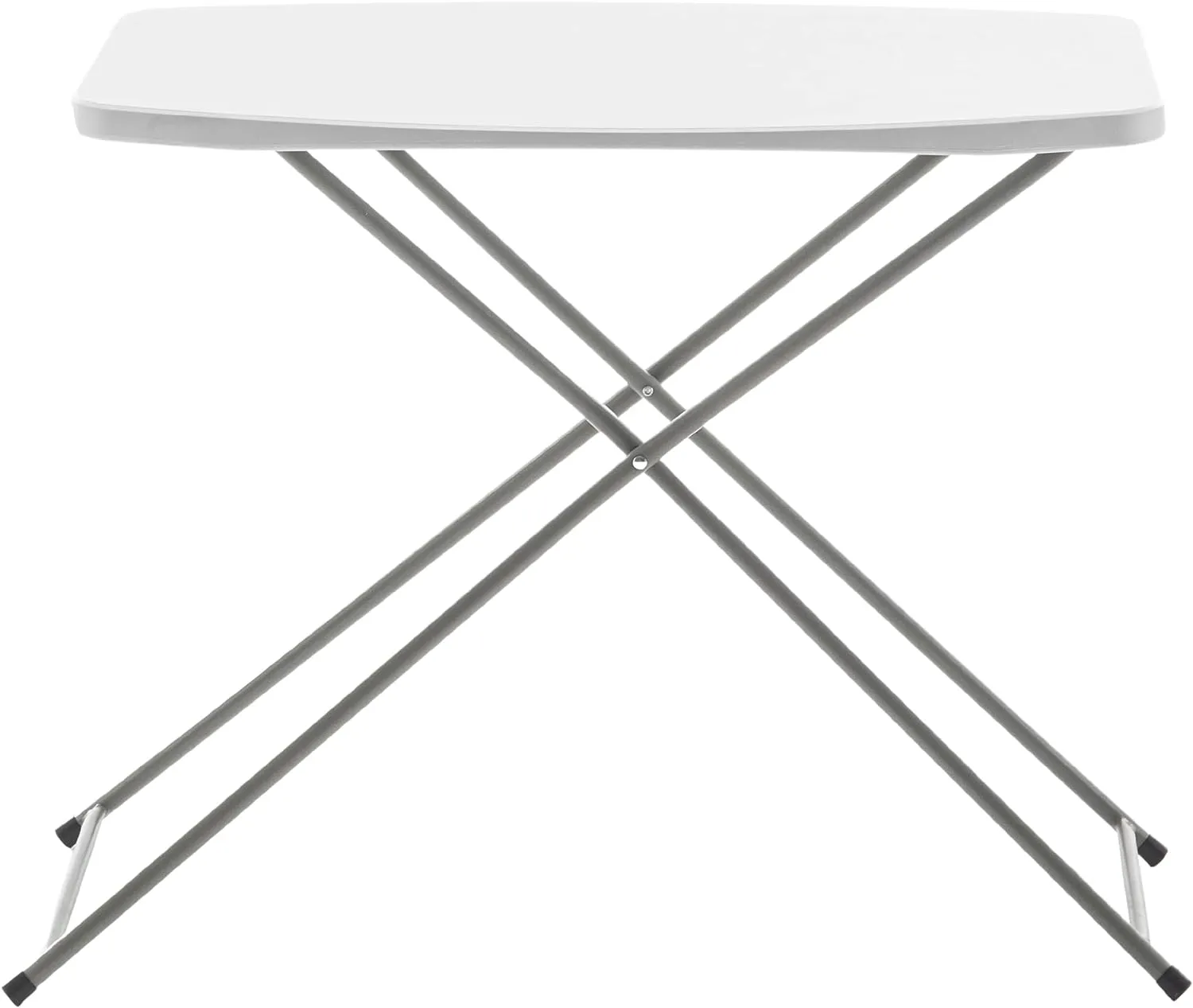 BTExpert Personal Folding Utility Table 2.5ft 29" x 19" Lightweight Adjustable Height Portable Carrying Handle Indoor Outdoor Picnic Camping Office Home Party Convenient Easy to Clean Store Care White