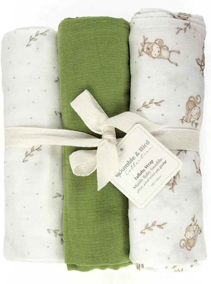 Bumble & Bird - Lullaby Wrap Muslin Swaddle - 3pcs