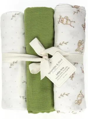 Bumble & Bird - Lullaby Wrap Muslin Swaddle - 3pcs