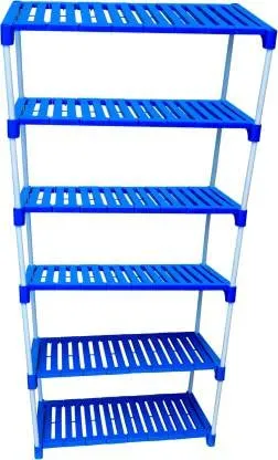 DPH 6 Shelf Shoe Rack(Blue & White), Sturdy, Kitchen Storage, Shoe Stand, Metal, Plastic, Multipurpose use, Space-Saving, Shoe Organizer, Rover Rack, Shoe Storage, Shoe Rack