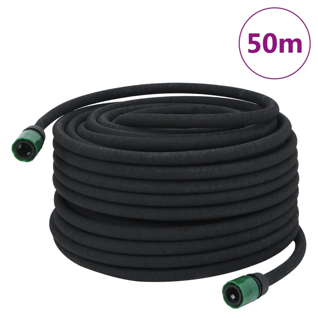 Efficient Irrigation with vidaXL 50m Garden Soaker Hose - Durable Black Rubber for Home & Commercial Use