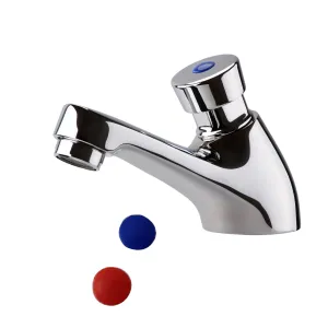 Ergo non concussive basin single pillar tap time adjustable - chrome (hot & cold indicators)