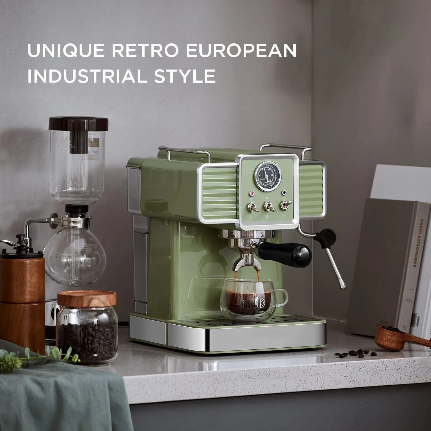 Espresso Machine with Steam Wand:15 Bar