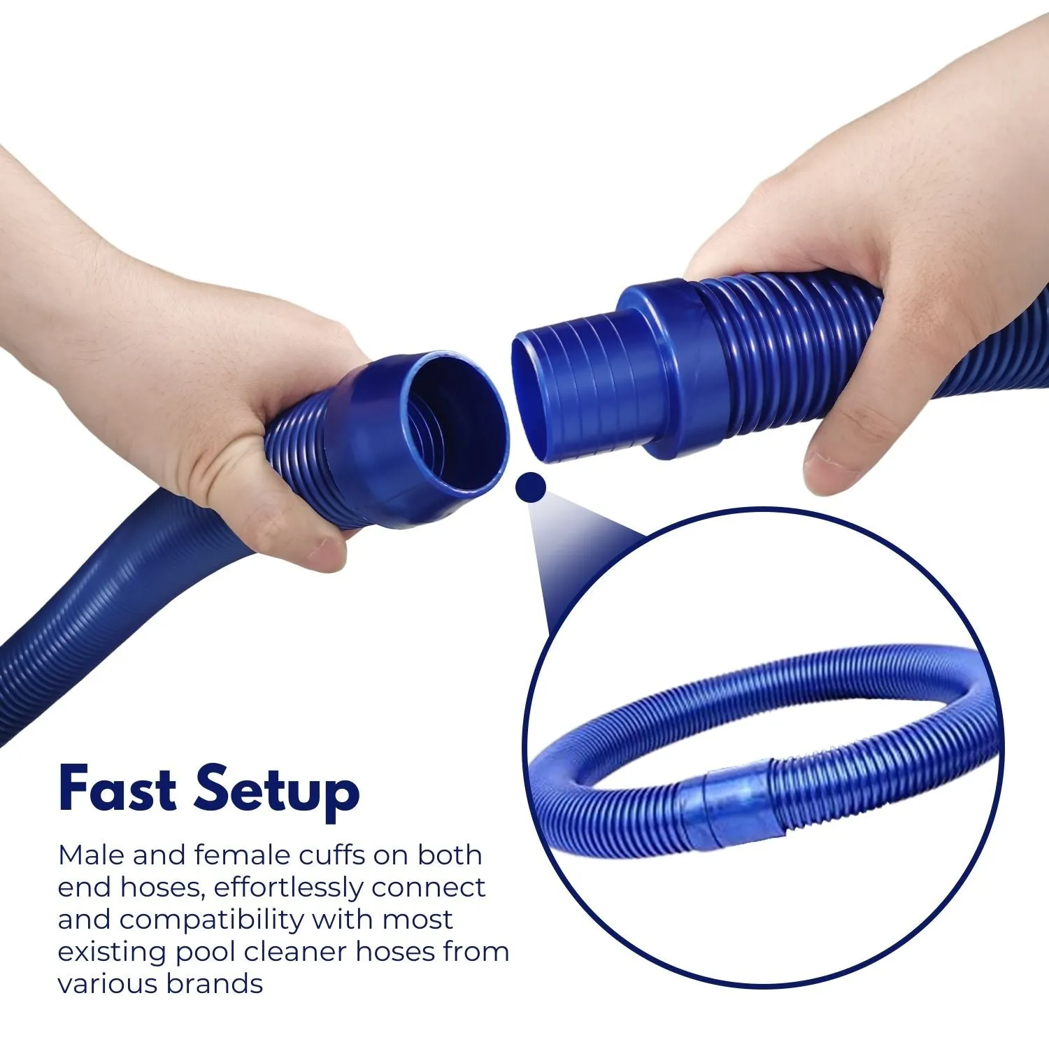 Flexible Durable EVA Pool Cleaner Hoses Set - 10x1m - NOVEDEN