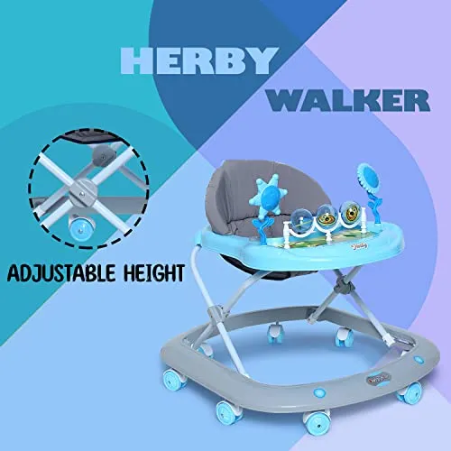 Funride Baby Walker 9 Months   Herby Foldable Activity Walker with Adjustable Height for Boys and Girls