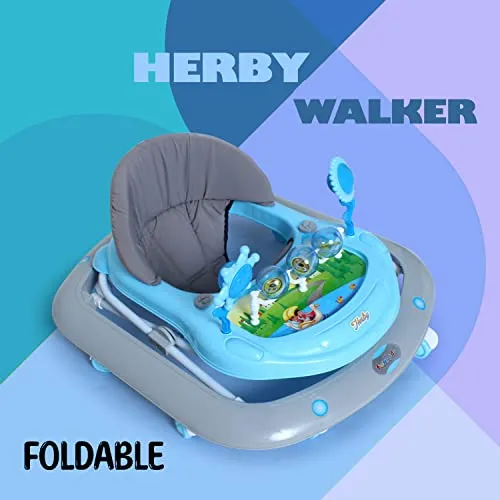 Funride Baby Walker 9 Months   Herby Foldable Activity Walker with Adjustable Height for Boys and Girls