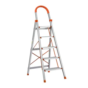 Giantz 5 Step Ladder Multi-Purpose Folding Aluminium Light Weight Non Slip Platform