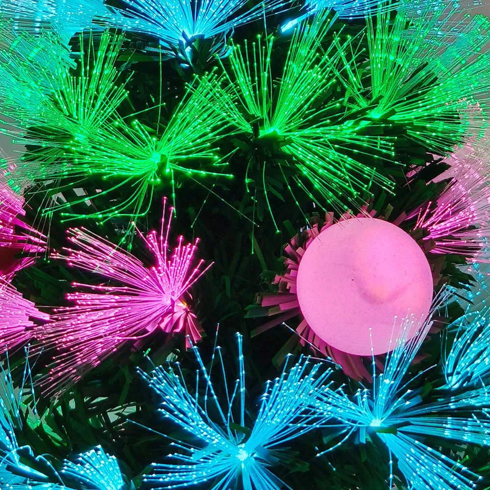 Glitter Baubles Christmas Fibre Optic Tree with Ultra Bright LED Lights