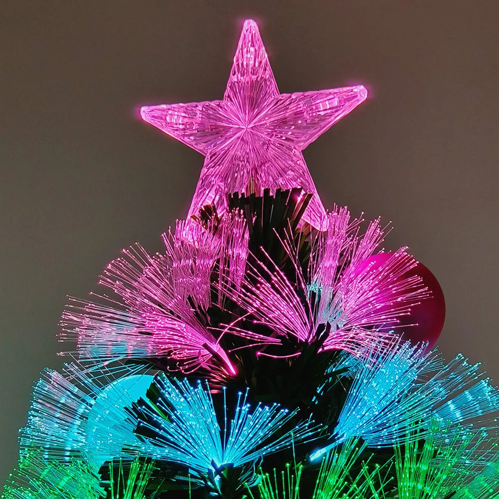 Glitter Baubles Christmas Fibre Optic Tree with Ultra Bright LED Lights