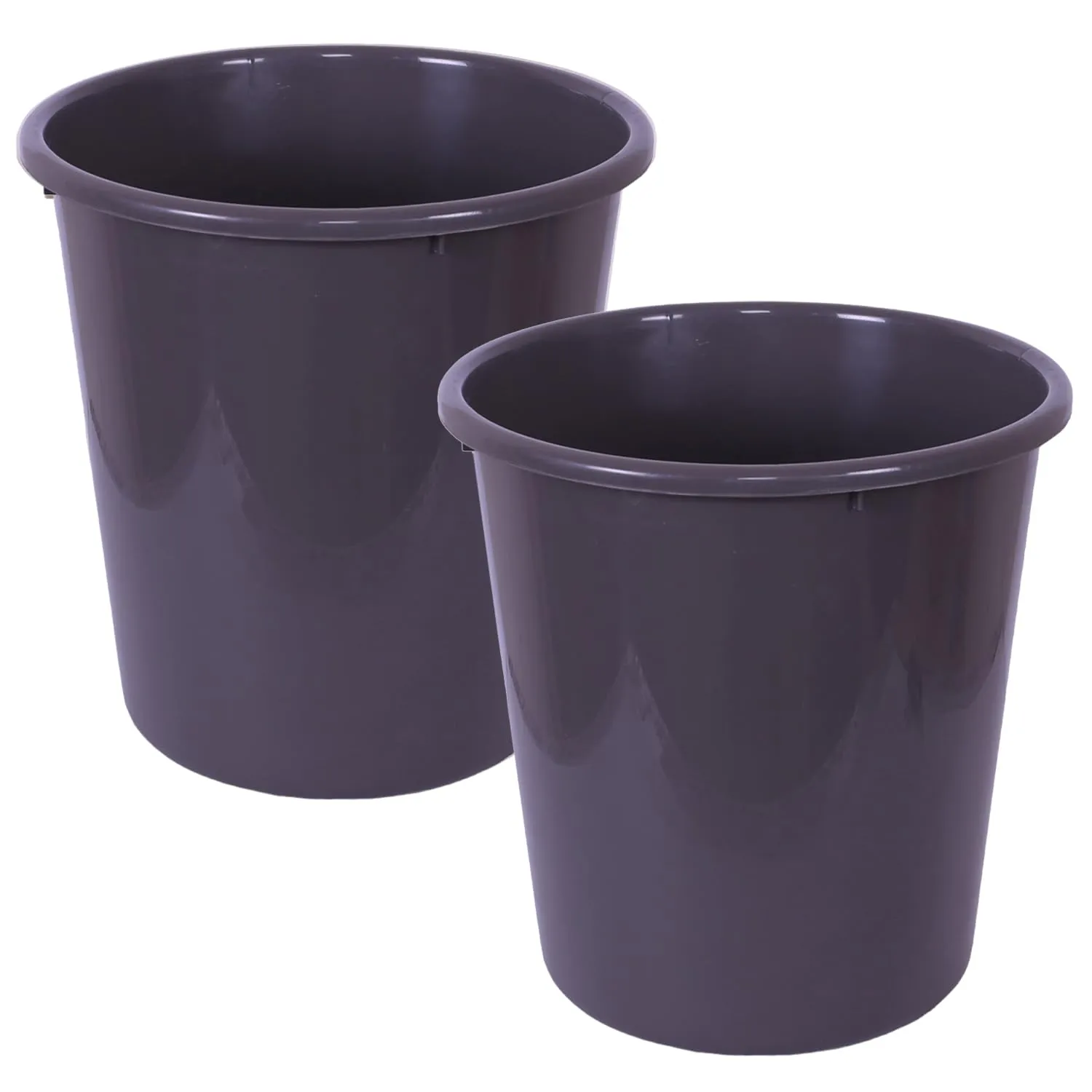 Heart Home Dustbin | Open Dustbin | Plastic Garbage Dustbin | Dustbin For Kitchen | Dustbin For Bathroom | Office Dustbin | Plain Sada Dustbin | 13 LTR | Pack of 2 | Gray