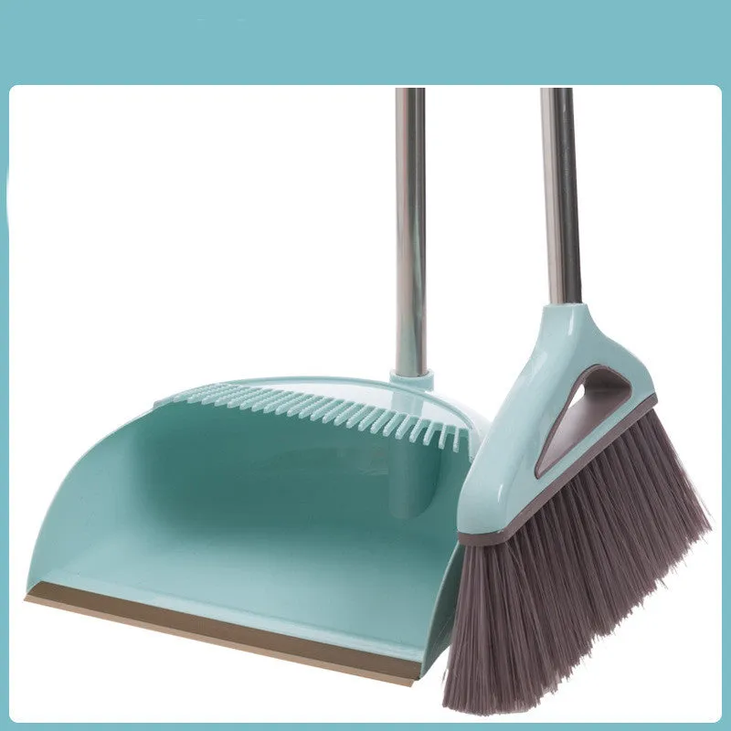 Household Cleaning Tool With Broom And Dustpan Set With Scraping Teeth