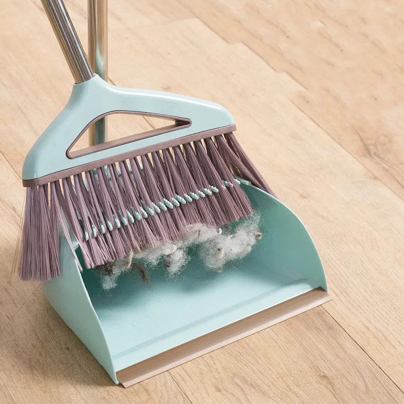 Household Cleaning Tool With Broom And Dustpan Set With Scraping Teeth