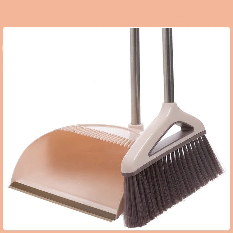 Household Cleaning Tool With Broom And Dustpan Set With Scraping Teeth