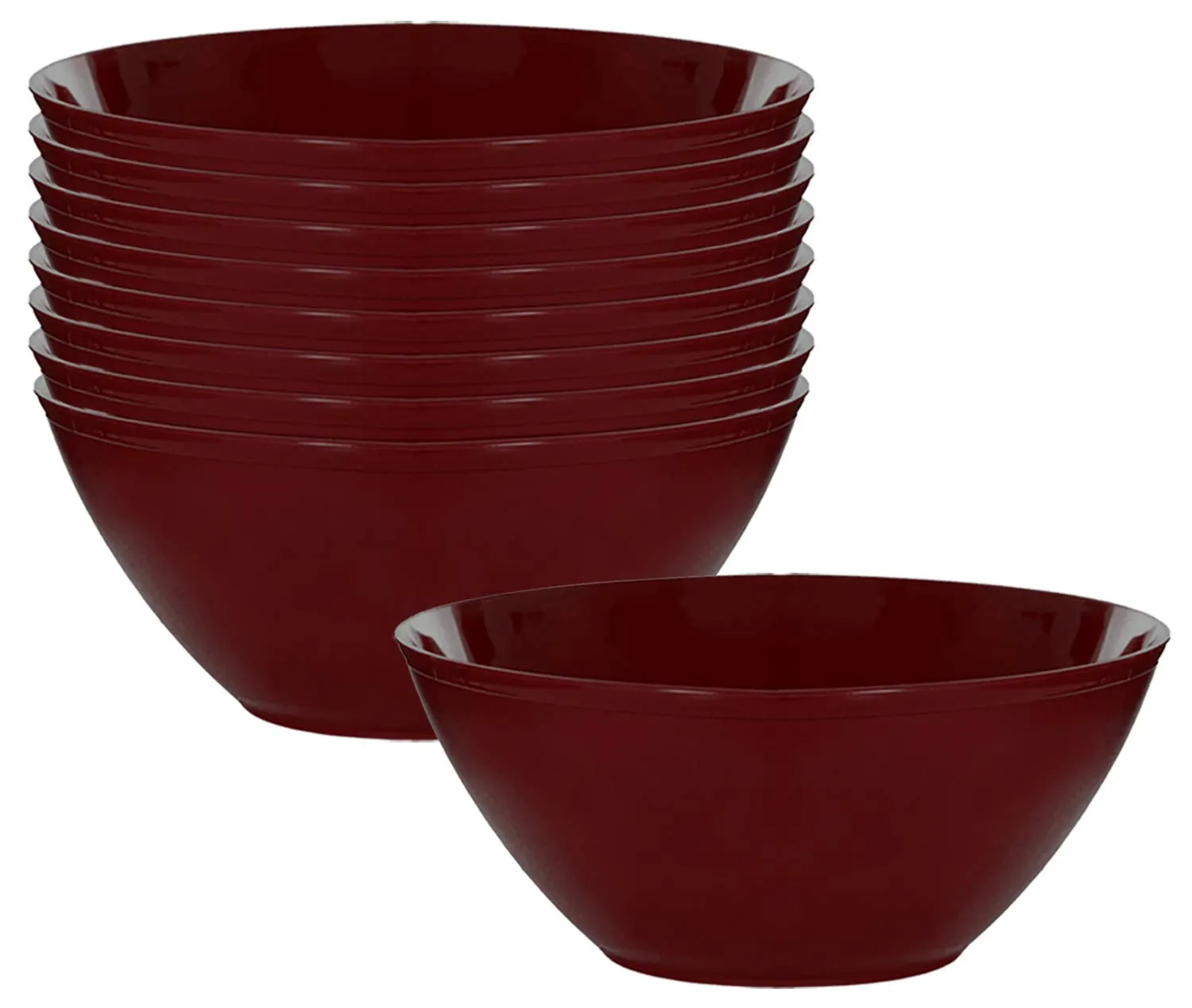 Kuber Industries Ceramic Soup Bowls, Plastic Bowls Set, Chip Resistant, Dishwasher & Microwave Safe for ,Rice,Soup,Pasta,Salad Bowls, 500 Ml (Set of 9) Brown-KUBMART15648