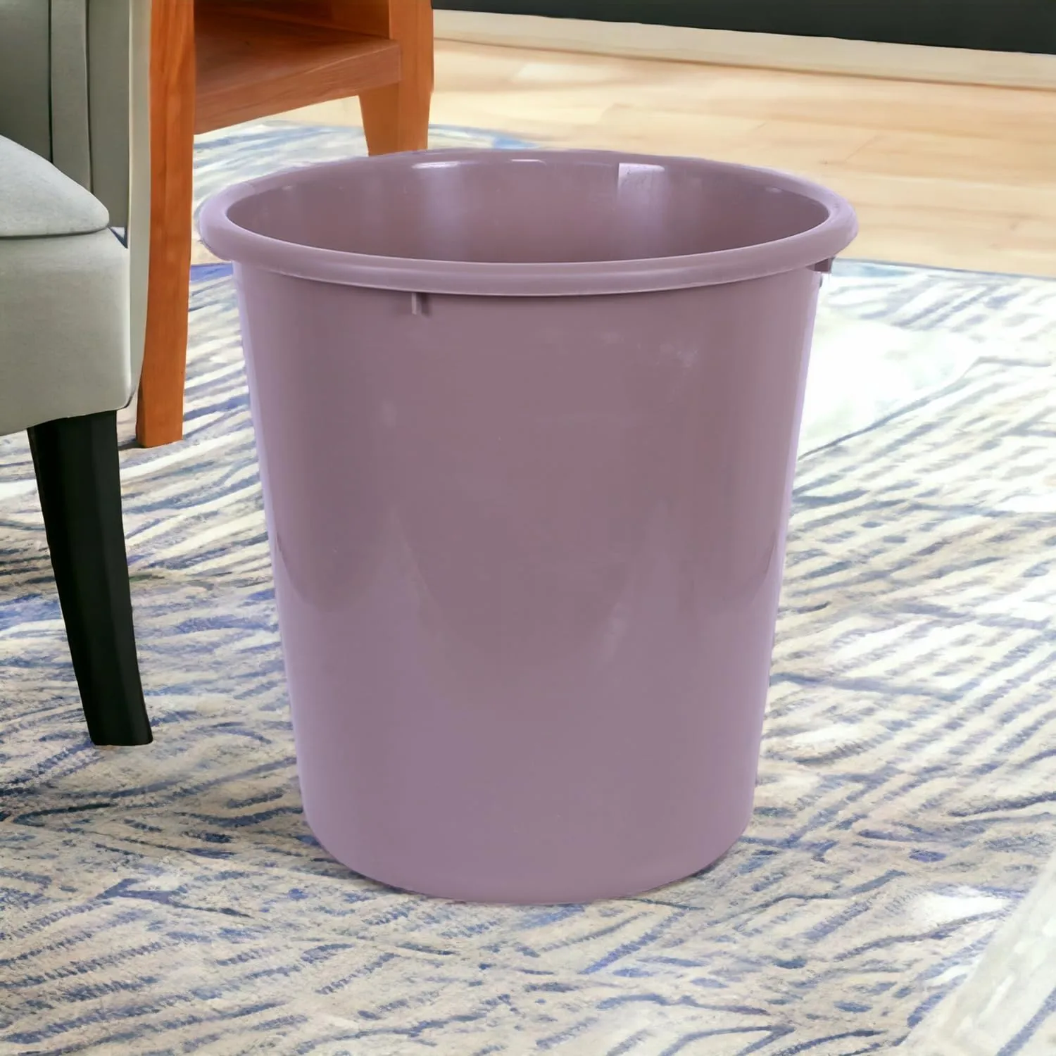 Kuber Industries Dustbin | Open Dustbin | Plastic Garbage Dustbin | Dustbin For Kitchen | Dustbin For Bathroom | Office Dustbin | Plain Sada Dustbin | 7 LTR | 066 | Brown