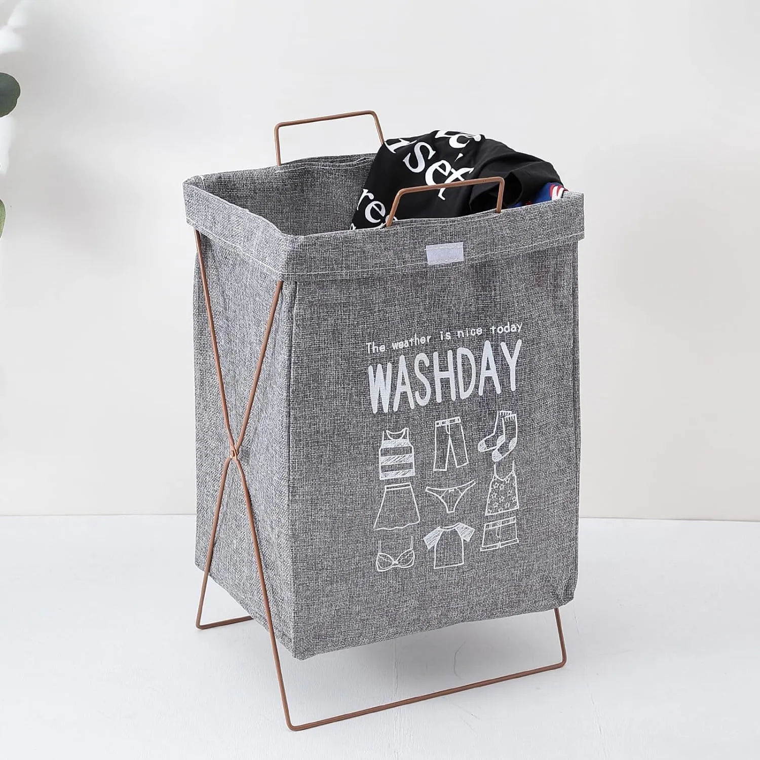 Kuber Industries Laundry Basket For Clothes|Foldable Laundry Hamper|Basket For Toys, Dirty clothes, Storage "40 LTR"-Pack of 4 (Grey)