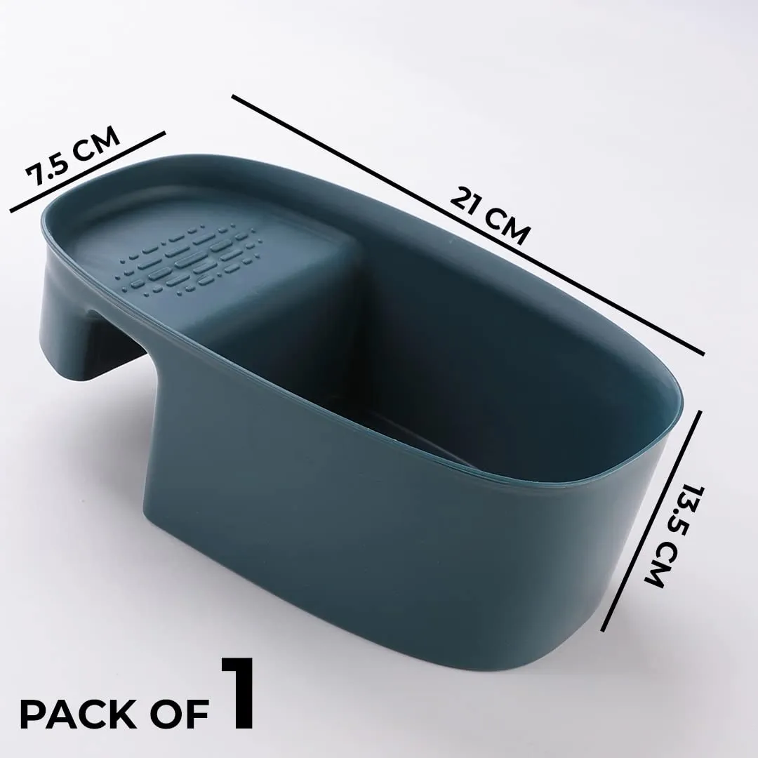 Kuber Industries Polypropylene Kitchen Organizer With Soap Holder|Premium Pp|Durable & Sturdy|Multipurpose Bathroom Shelf|Smart Drainage Holes|Tm21001|Blue, Sinks