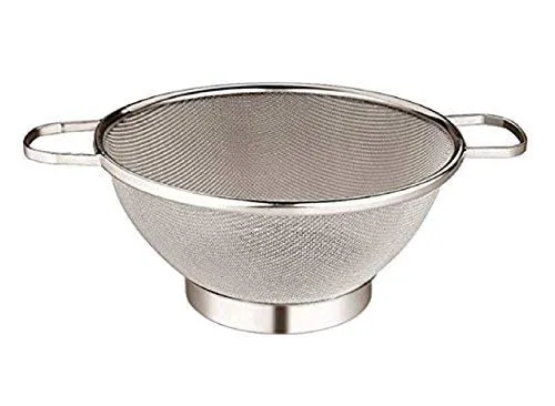 Kuber Industries Stainless Steel Double Mesh Fruits/Vegetable Basket Strainer Set of 1 Pc (Code-Vb25),Silver,Standard,Sfb25, 35 x 28 x 10 Centimeters