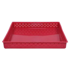 Kuber Industries Storage Tray|Versatile Plastic Storage Organizer|Rectangular Tray for Kitchen Storage|Storage Tray for Office|ALEXA-15 (Maroon)