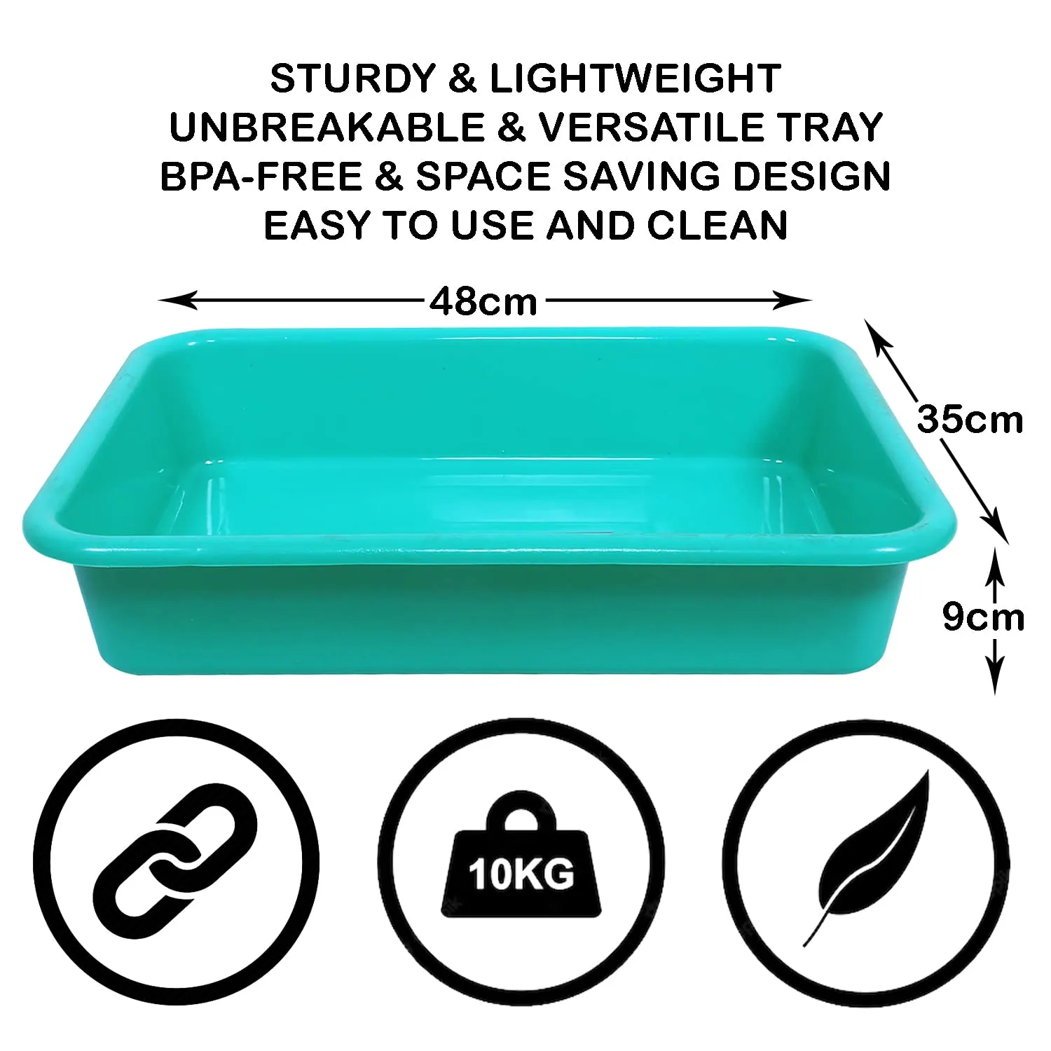 Kuber Industries Storage Tray|Versatile Plastic Storage Organizer|Rectangular Tray for Kitchen Storage|Storage Tray for office|Exel Tray 555|Pack of 2 (Blue & Green)