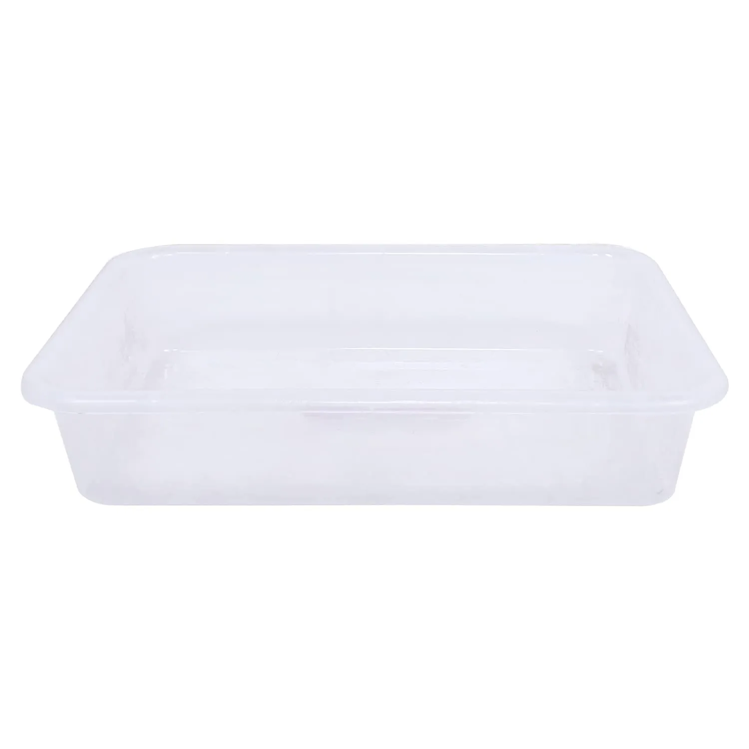 Kuber Industries Storage Tray|Versatile Plastic Storage Organizer|Rectangular Tray for Kitchen Storage|Storage Tray for office|Exel Tray 555|Pack of 3 (Transparent)