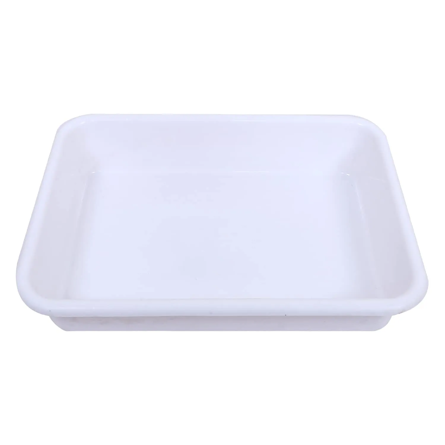 Kuber Industries Storage Tray|Versatile Plastic Storage Organizer|Rectangular Tray for Kitchen Storage|Storage Tray for office|Exel Tray 555|Pack of 3 (White)