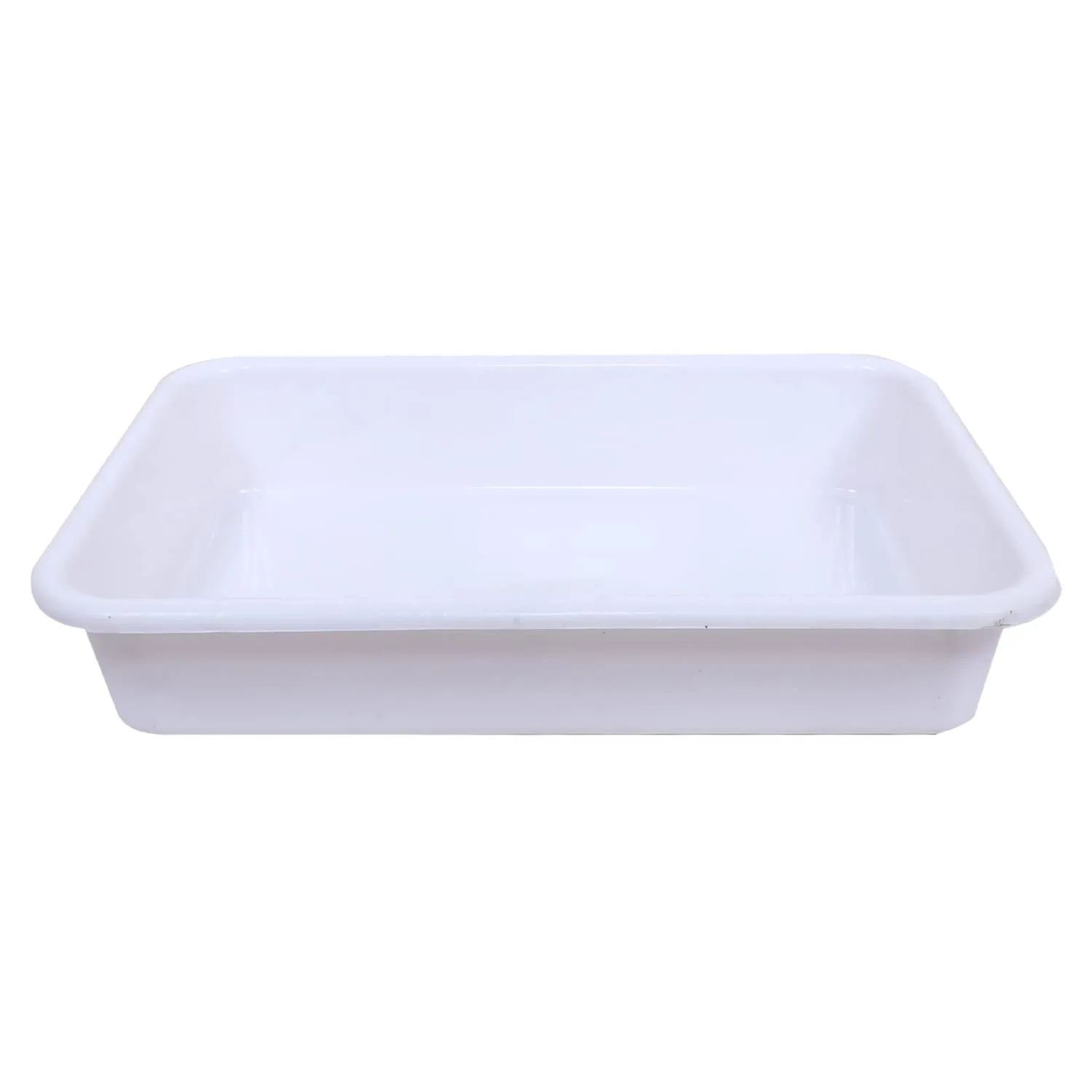 Kuber Industries Storage Tray|Versatile Plastic Storage Organizer|Rectangular Tray for Kitchen Storage|Storage Tray for office|Exel Tray 555|Pack of 3 (White)