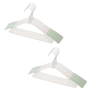 Kuber IndustriesPP Cloth Hanger Set of 10 with Zinc Plated Steel Hook (Green)