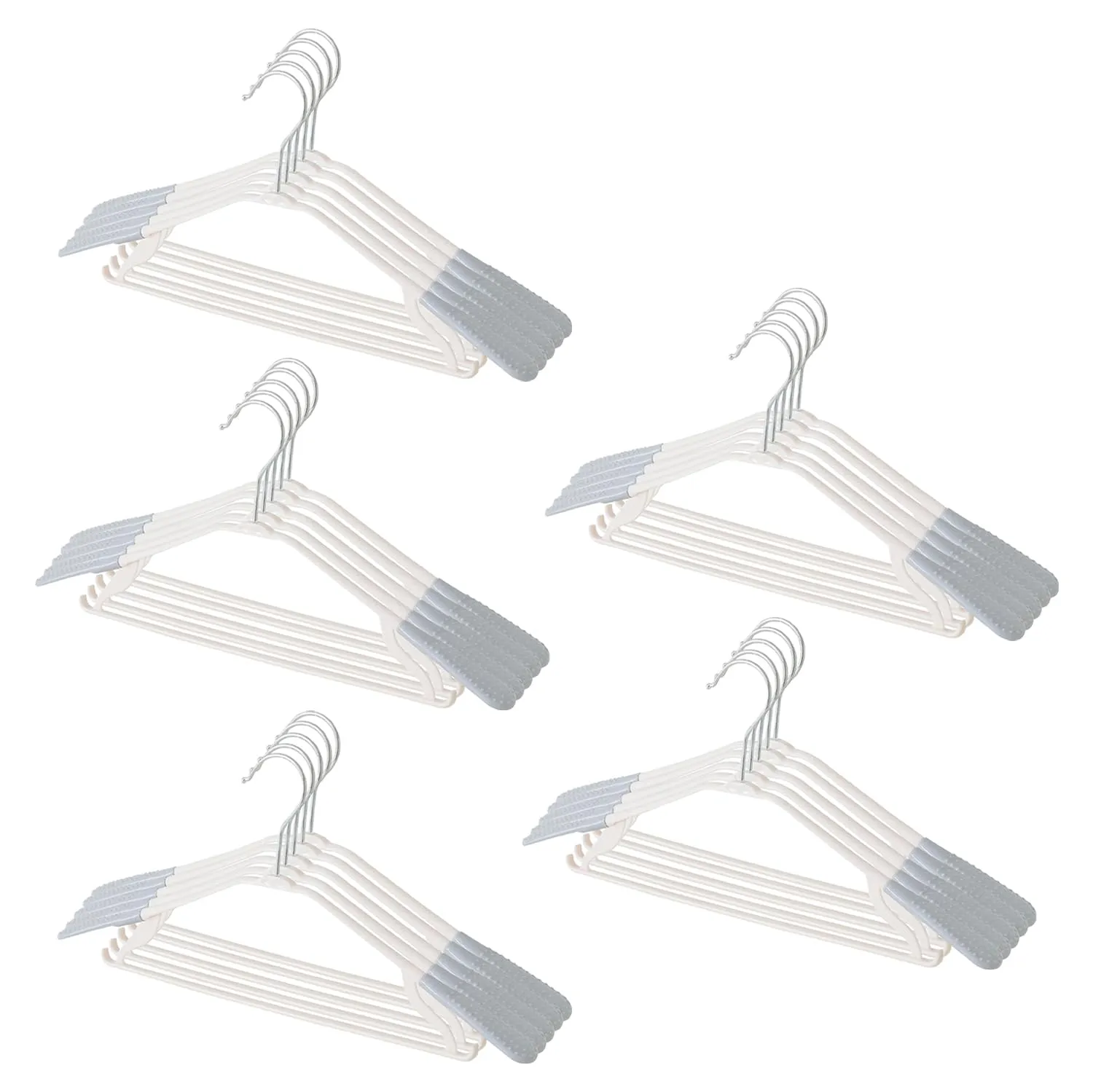 Kuber IndustriesPP Cloth Hanger Set of 25 with Zinc Plated Steel Hook (Grey)