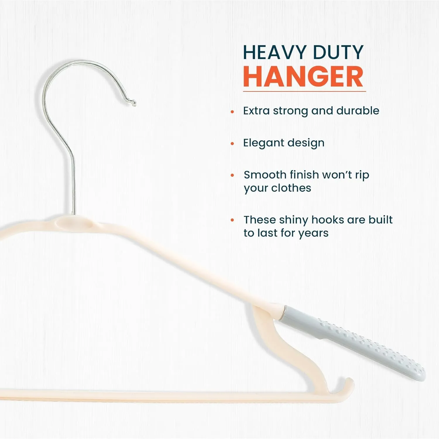 Kuber IndustriesPP Cloth Hanger Set of 25 with Zinc Plated Steel Hook (Grey)