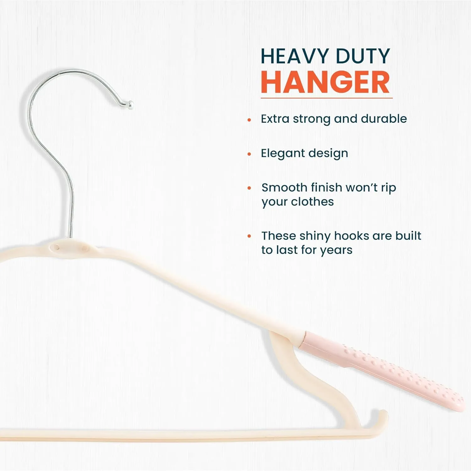 Kuber IndustriesPP Cloth Hanger Set of 25 with Zinc Plated Steel Hook (Pink)