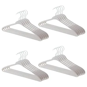 Kuber IndustriesVelvet Cloth Hanger Set of 20 with Chromed Plated Steel Hook|GREY|