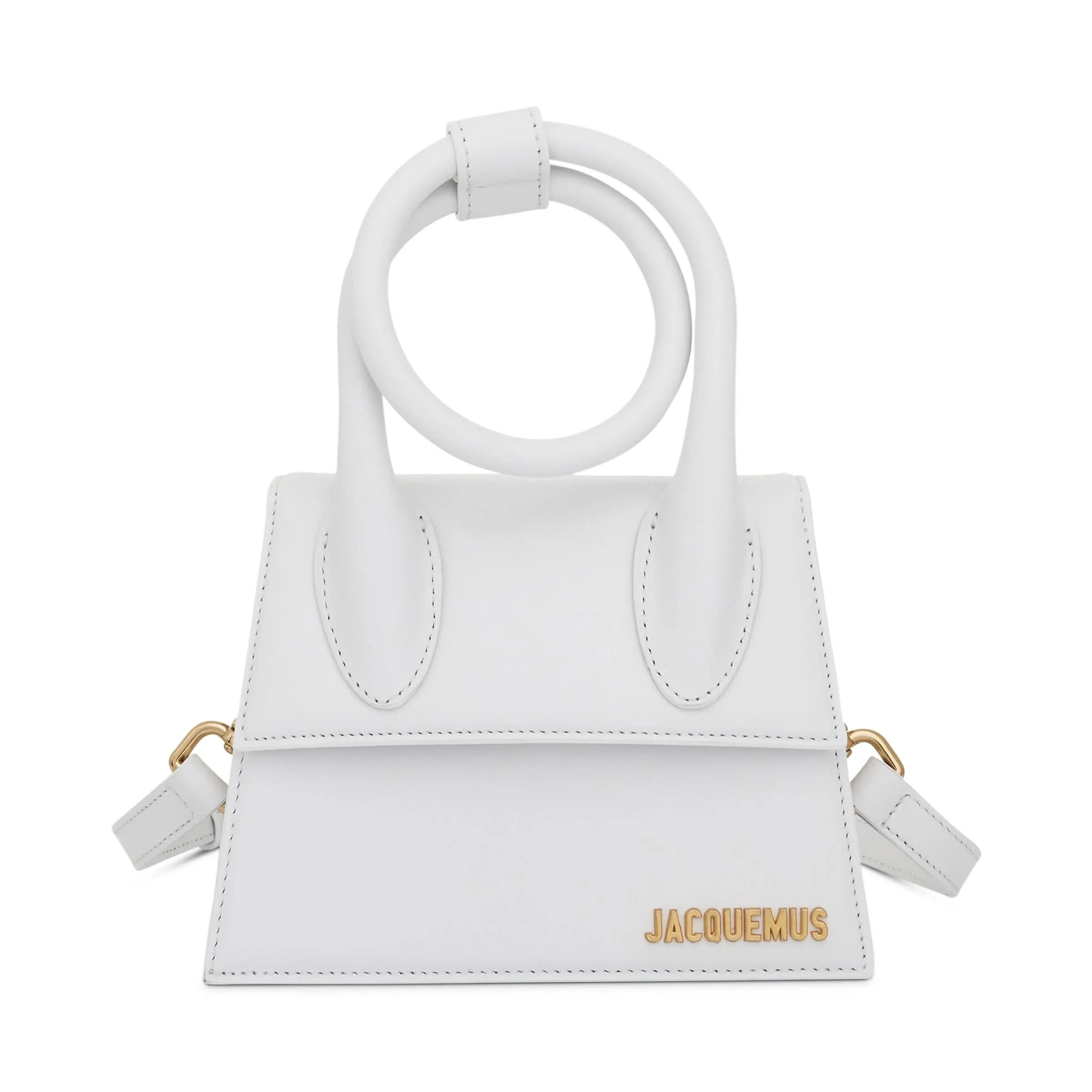 Le Chiquito Noeud Leather Bag in White