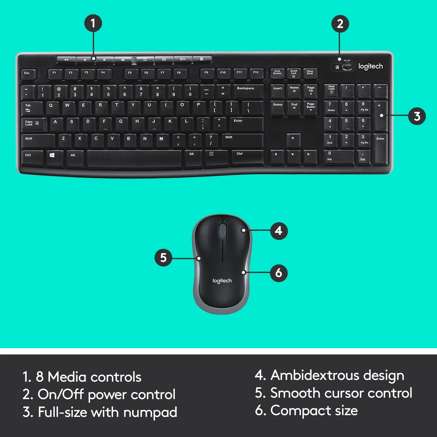 Logitech MK270 Wireless Keyboard & Mouse Combo