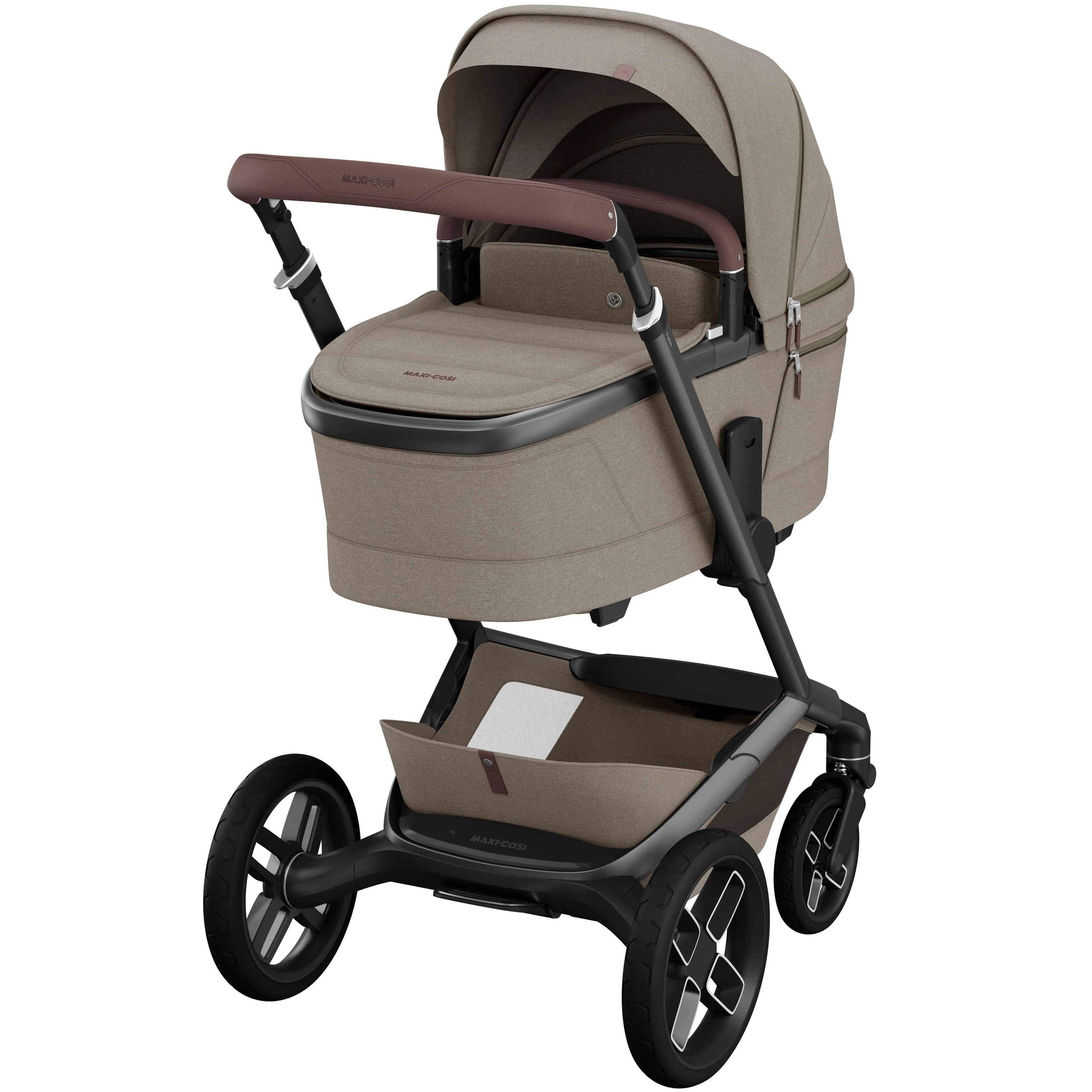 Maxi-Cosi FAME 9 Piece Premium Bundle in Twillic Truffle (Black Wheels)