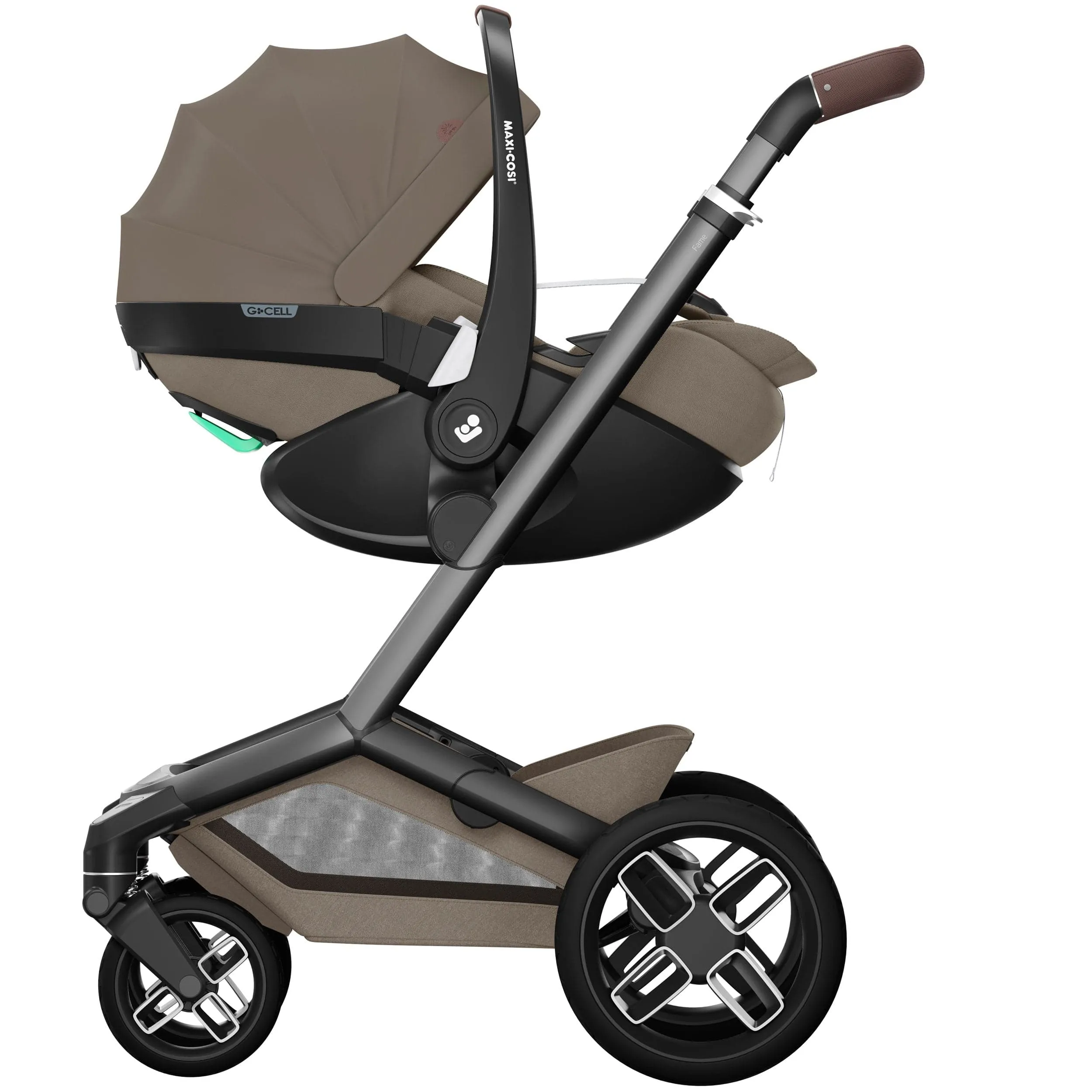 Maxi-Cosi FAME 9 Piece Premium Bundle in Twillic Truffle (Black Wheels)