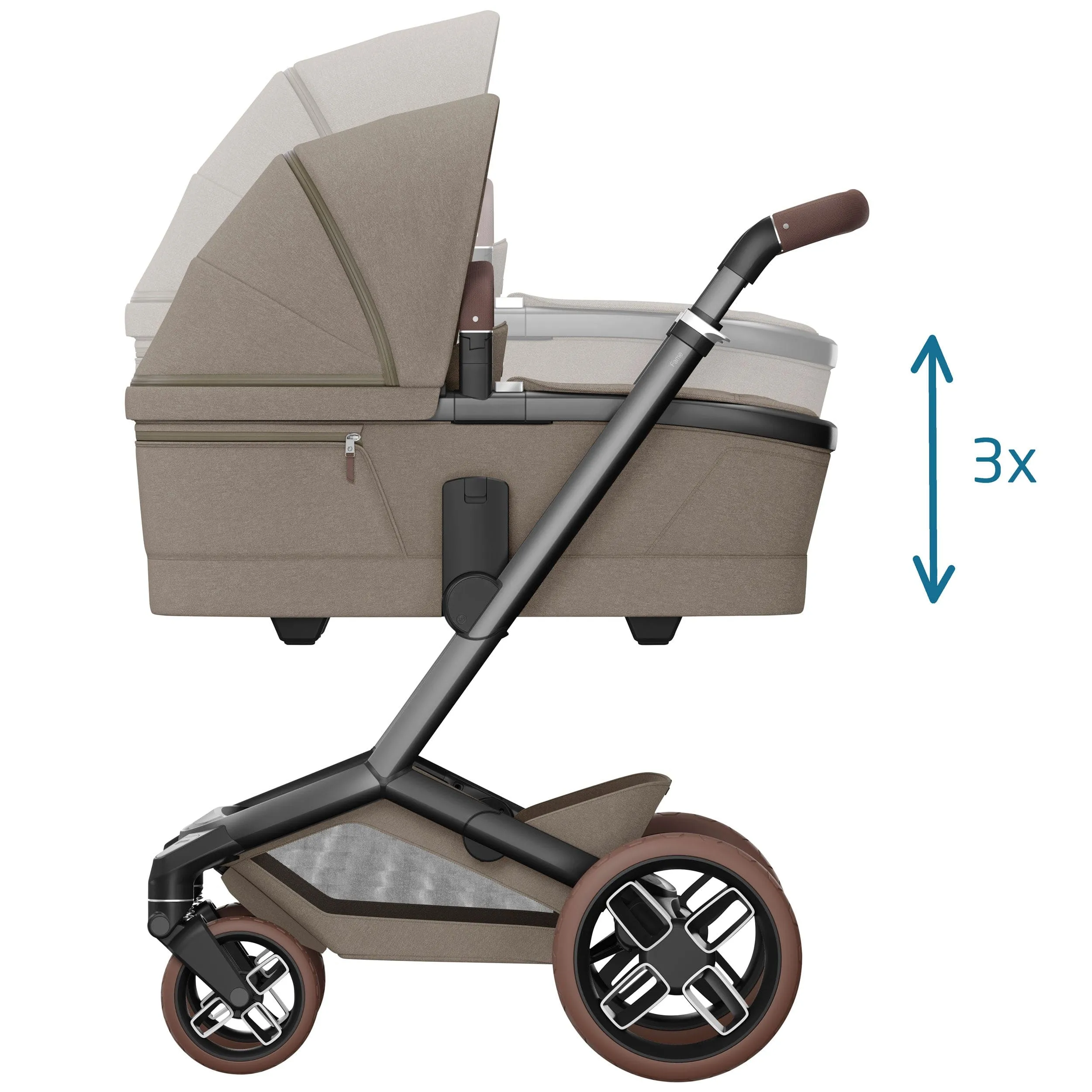 Maxi-Cosi FAME 9 Piece Premium Bundle in Twillic Truffle (Brown Wheels)