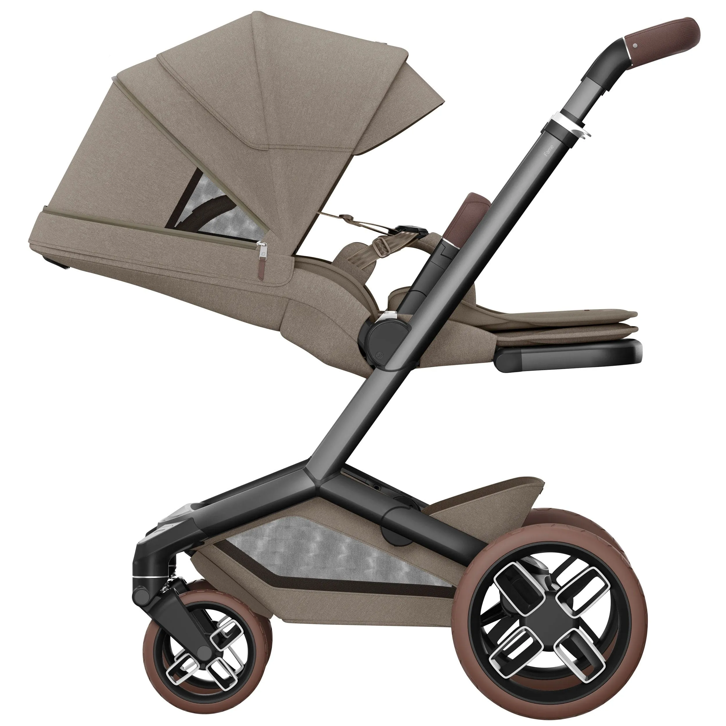 Maxi-Cosi FAME 9 Piece Premium Bundle in Twillic Truffle (Brown Wheels)