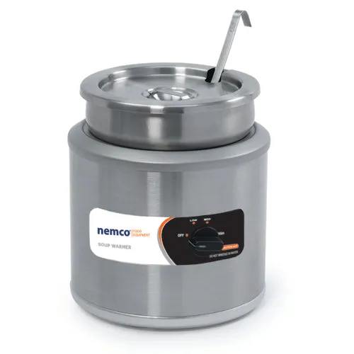 NEMCO 6101A-ICL countertop round warmer with inset, cover and ladle, stainless steel