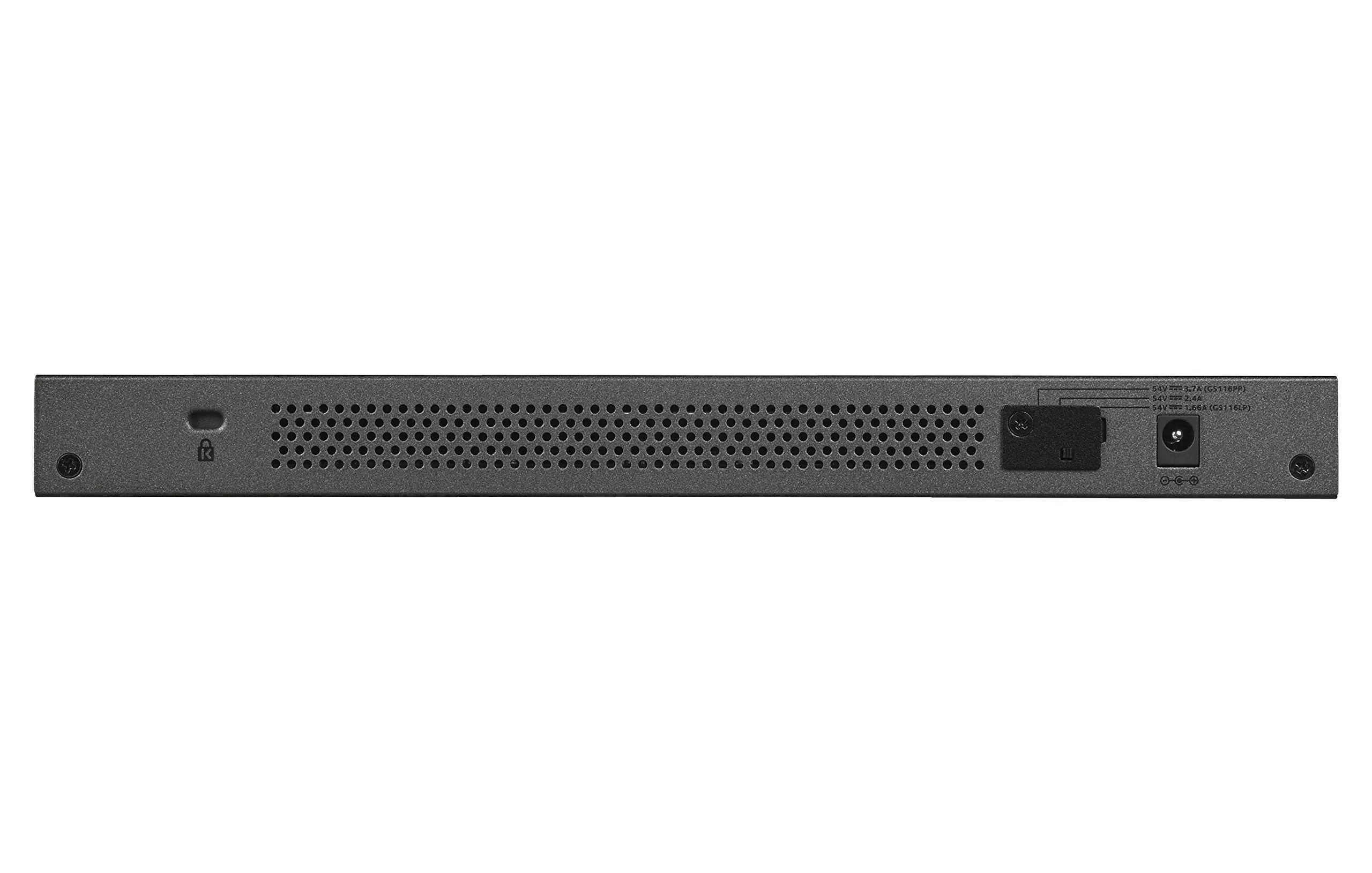 NETGEAR 16-Port PoE/PoE  Gigabit Ethernet Unmanaged Switch with 76W PoE Budget (GS116LP)