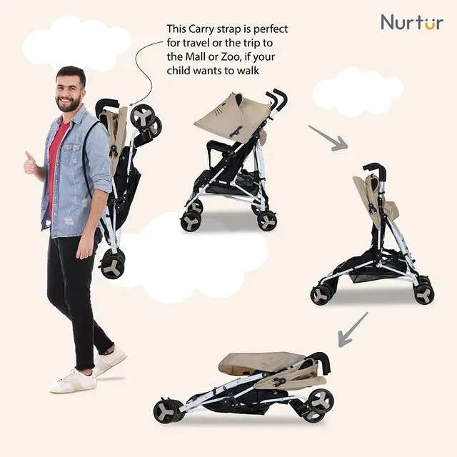 Nurtur Luca Cat Lightweight Stroller (Beige)